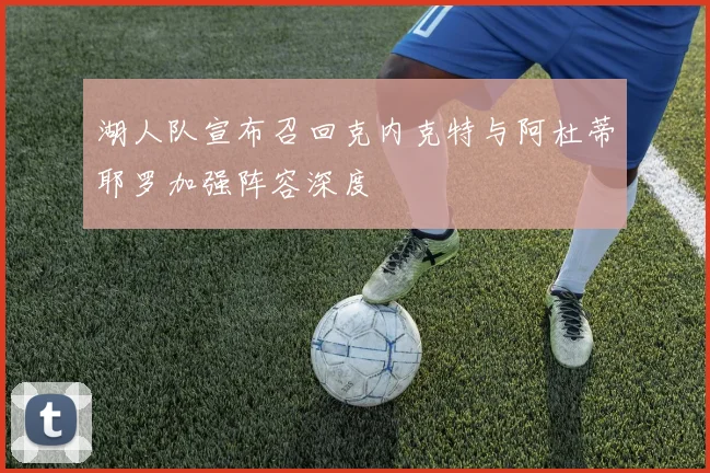 湖人队宣布召回克内克特与阿杜蒂耶罗加强阵容深度